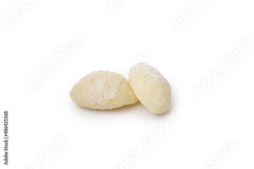 Raw potato gnocchi isolated on white background