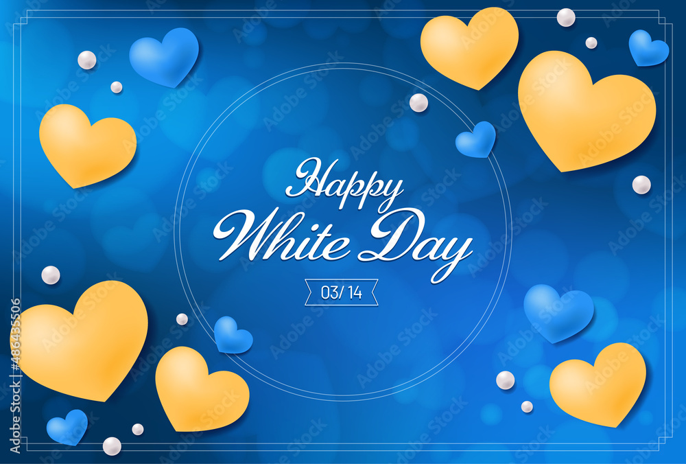 ホワイトデー 青系背景 文字入り Stock Vector Adobe Stock