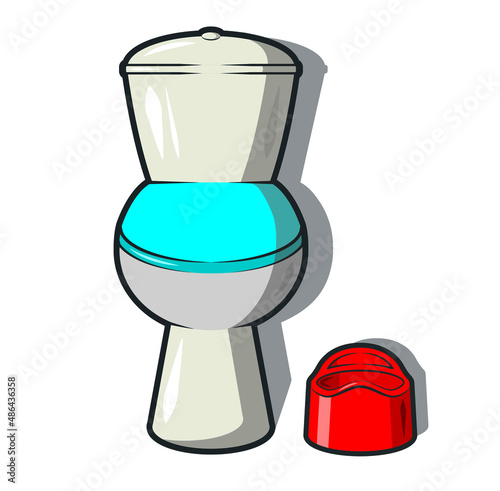 Toilet. Toilet bowl and potty. Images for children.
