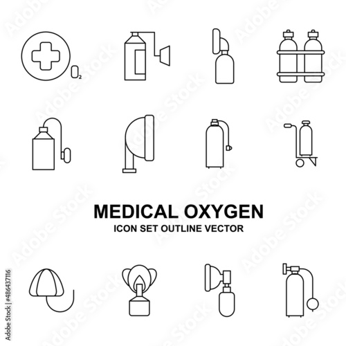 set of icons Medical Oxygen 