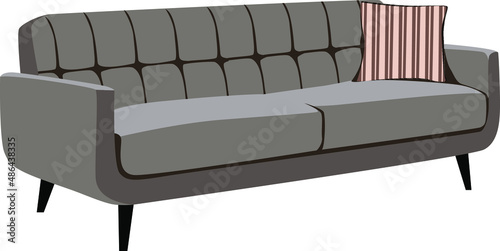 vector brown sofa isolated on white background