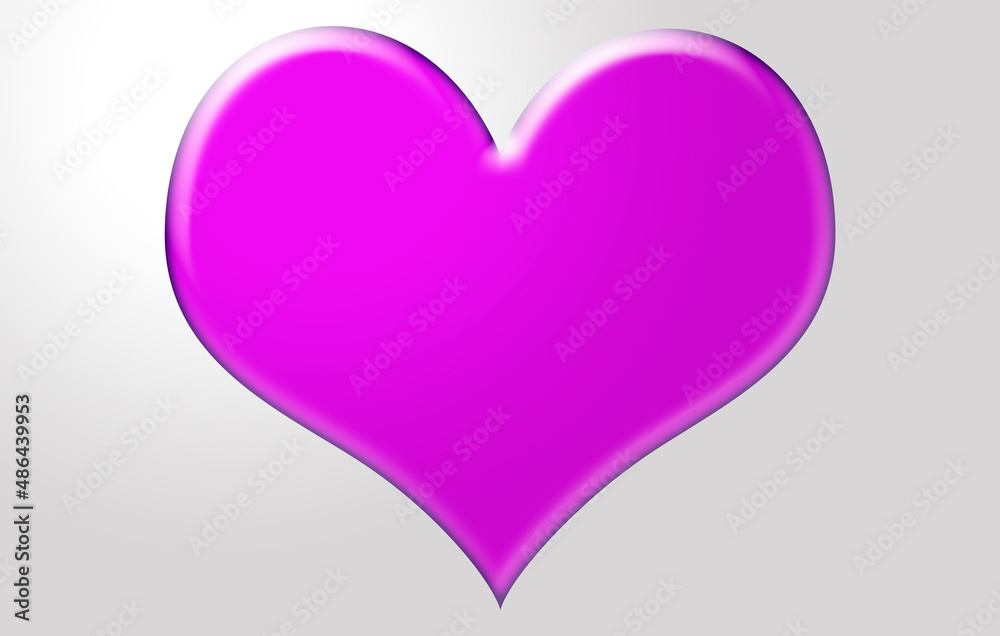 Corazón rosa de san valentín en fondo gris. Corazón rosa de san valentín en fondo gris.