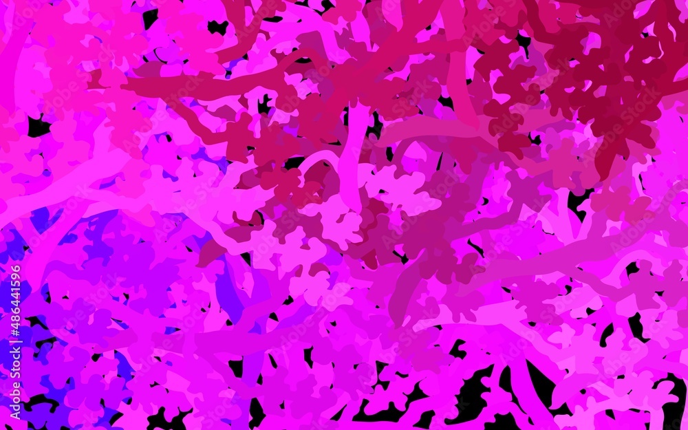 Dark Purple, Pink vector abstract backdrop with leaves, branches. Dark Purple, Pink vector abstract backdrop with leaves, branches.