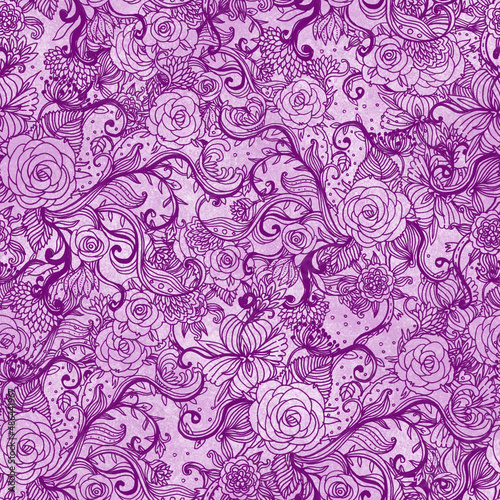 Beautiful floral seamless patterni purple