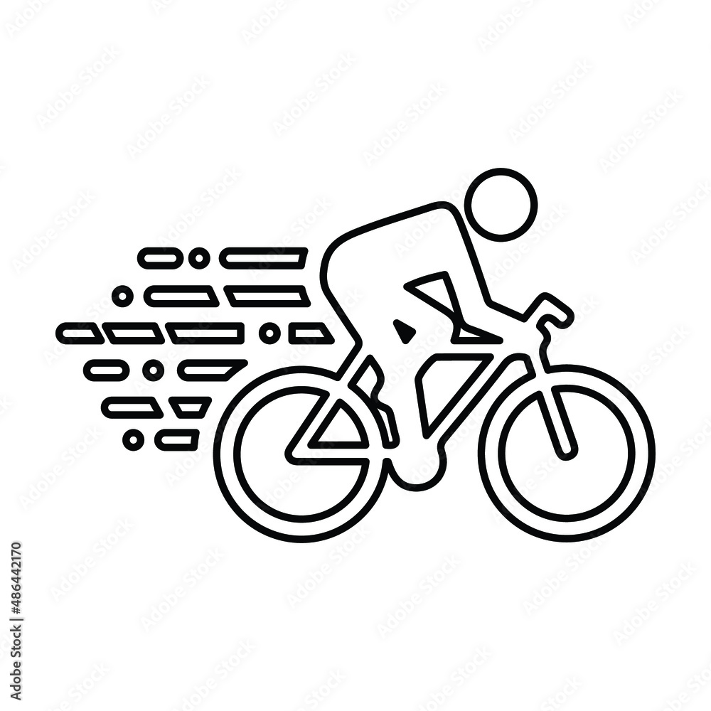 Bicycle, riding outline icon. Line art sketch.65 Bicycle, riding outline icon. Line art sketch.65