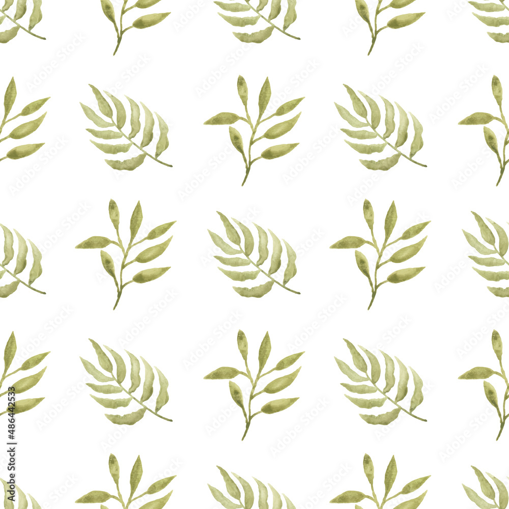 Watercolor leaf seamless pattern Watercolor leaf seamless pattern