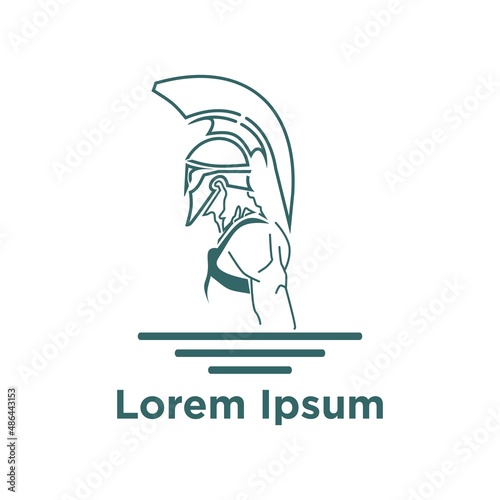 Barbarian Warior  Viking Logo Design spartan icon , gladiator logo fit for sports logo template with spartan warrior