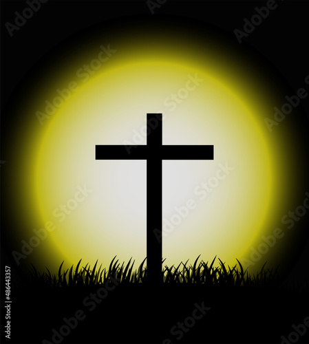 Resurrection of Jesus Christ. Christian religious design for Easter celebration.