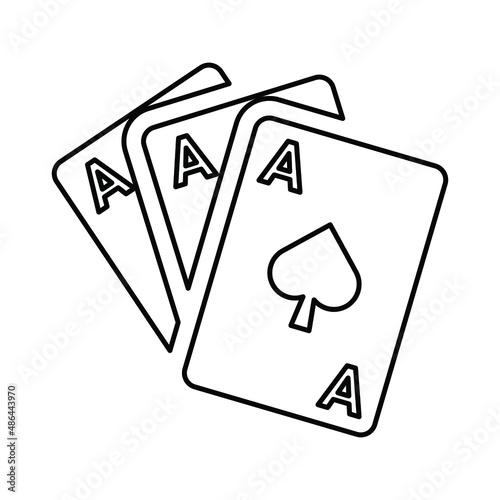 Cards, game outline icon. Line vector design.65