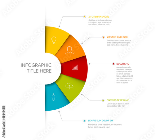 Vector multipurpose Infographic five elements template