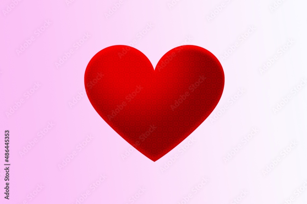 Red heart shape on pastel background