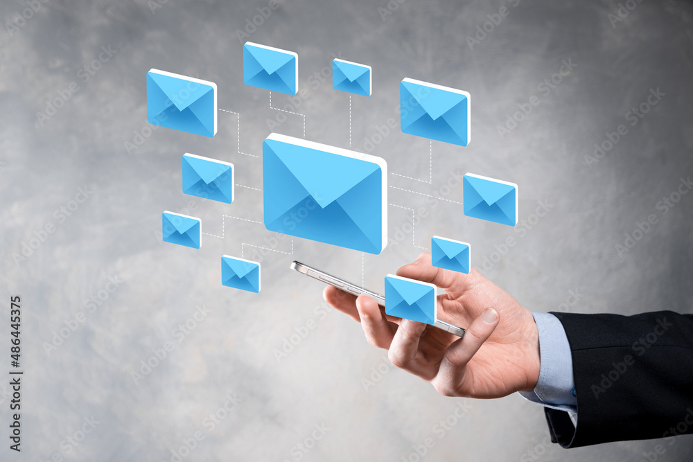 Email marketing and newsletter concept.Contact us by newsletter email and protect your personal information from spam mail concept.Scheme of direct sales in business. List of clients for mailing. Email marketing and newsletter concept.Contact us by newsletter email and protect your personal information from spam mail concept.Scheme of direct sales in business. List of clients for mailing.