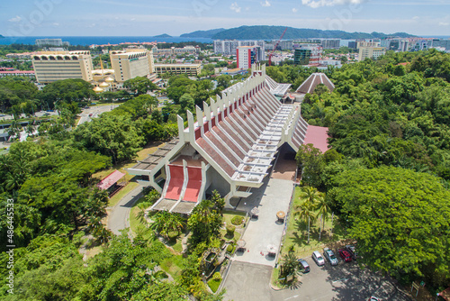 Kota Kinabalu Sabah, Malaysia - JUN 1-, 2017: aerial view of Sabah State Museum at Kota Kinabalu City, Sabah, Malaysia.