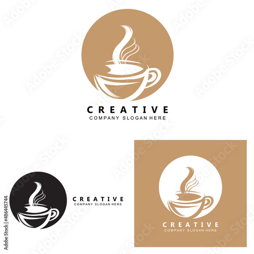 Beans And Coffee Cup Logo Template vector icon design