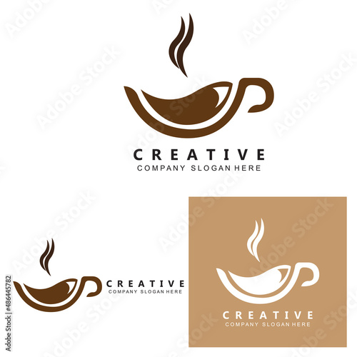 Beans And Coffee Cup Logo Template vector icon design
