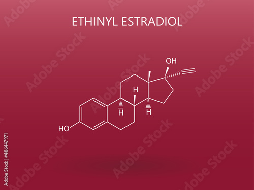 Chemical structure of Ethinyl estradiol, used for the treatment of endometriosis.
