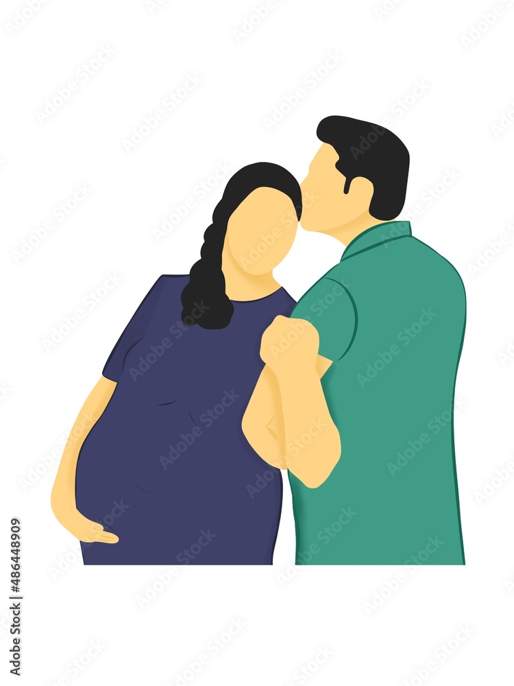 Husband caring pregnant wife