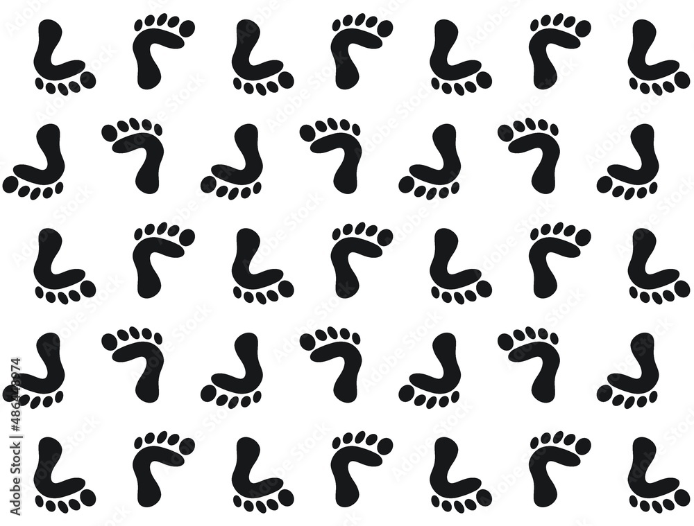 Naklejka premium Footprint icon pattern design isolated on white