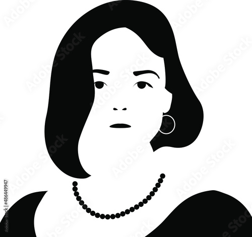 Shadow drawing of a beautiful lady.