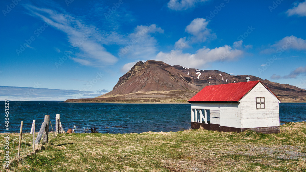 beautiful fisherman house at Iceland's coast