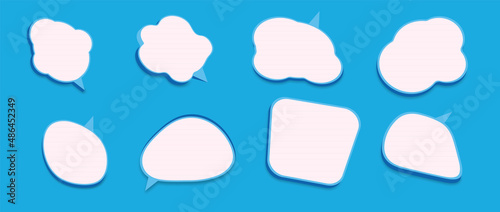 Blue speech bubble pack in paper style