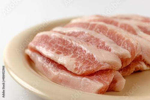 Pork neck on a white background