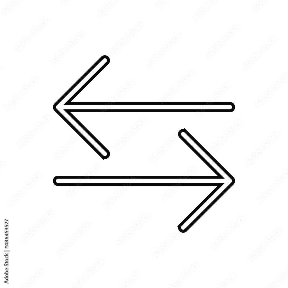 Transfer arrows icon. Data transfer vector icon. Arrow to left and right symbol for your web site design, logo. Vector illustration 