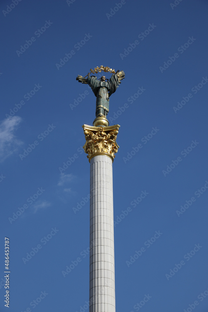 Independence Monument in Maidan Nezalezhnosti in Kiev, Ukraine
