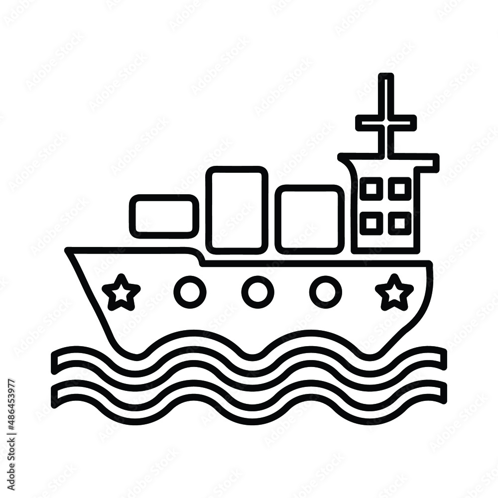 Ship, boat outline icon. Line vector design.65