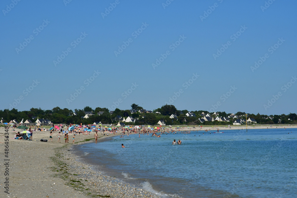 Sarzeau, France - june 6 2021 : Suscinio beach