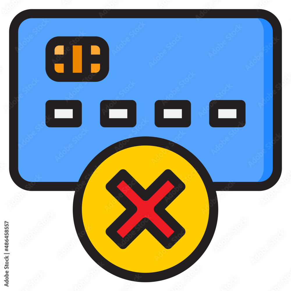 Obraz premium credit card color line style icon