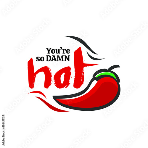 Illustration Badge Label of Hot Chili Sauce Template