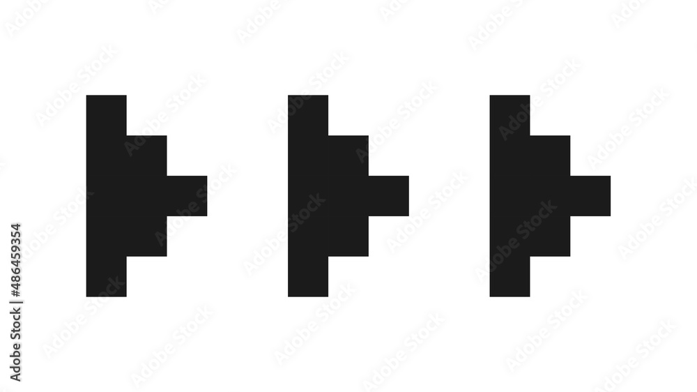 Set of pixel arrows. Collection of black cursors. 8-bit pointers. Vector illustration Set of pixel arrows. Collection of black cursors. 8-bit pointers. Vector illustration
