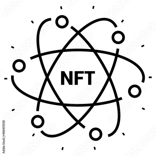 NFT technology. Line icon. Vector illustration