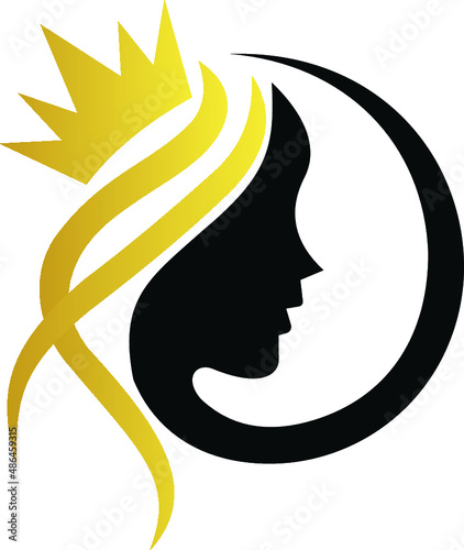 Beauty with crown logo design