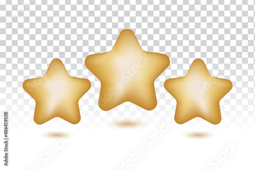 Three Star With Golden Effect Vector
