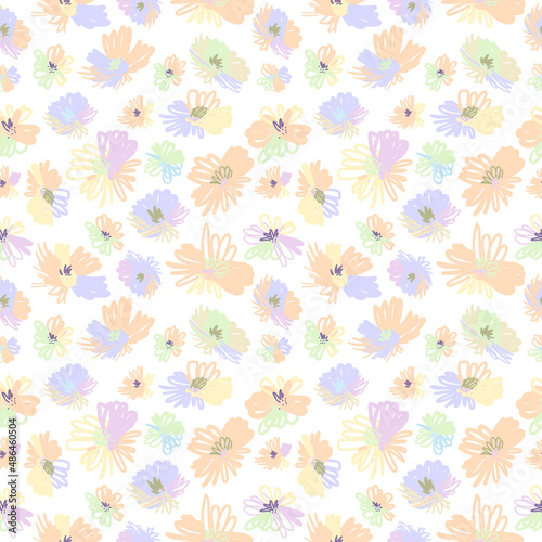 Vintage seamless pattern cornflowers hand  great design for any purposes.