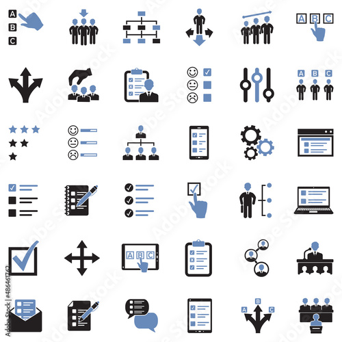 Option Icons. Two Tone Flat Design. Vector Illustration.