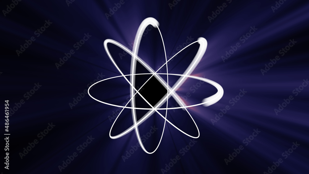 atom model 3d illustration render