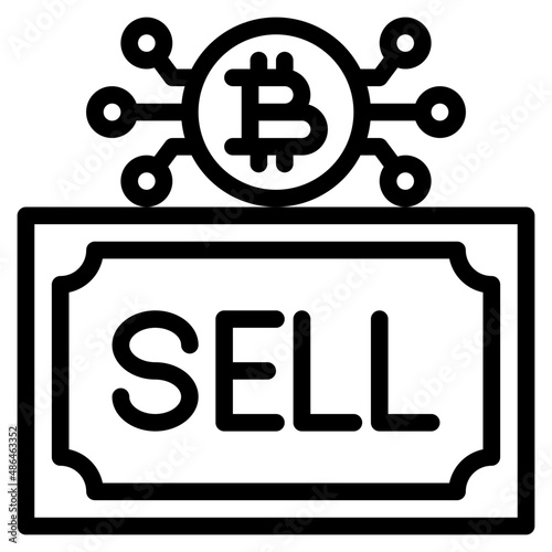 sell outline style icon