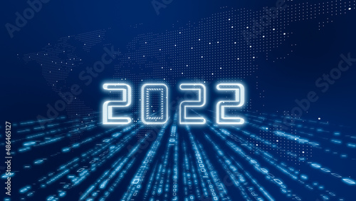 Tableau sur toile 2022年イメージ　ビジネス向け年賀状素材　新年での新しい挑戦　DXへのチャレンジ