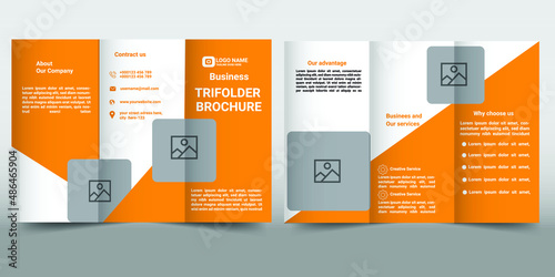Tri-fold brochure design.corporate business template for tri-fold flyer. Creative concept 3 folded flyer or brochure.Vector triple folding brochure for business and advertising.