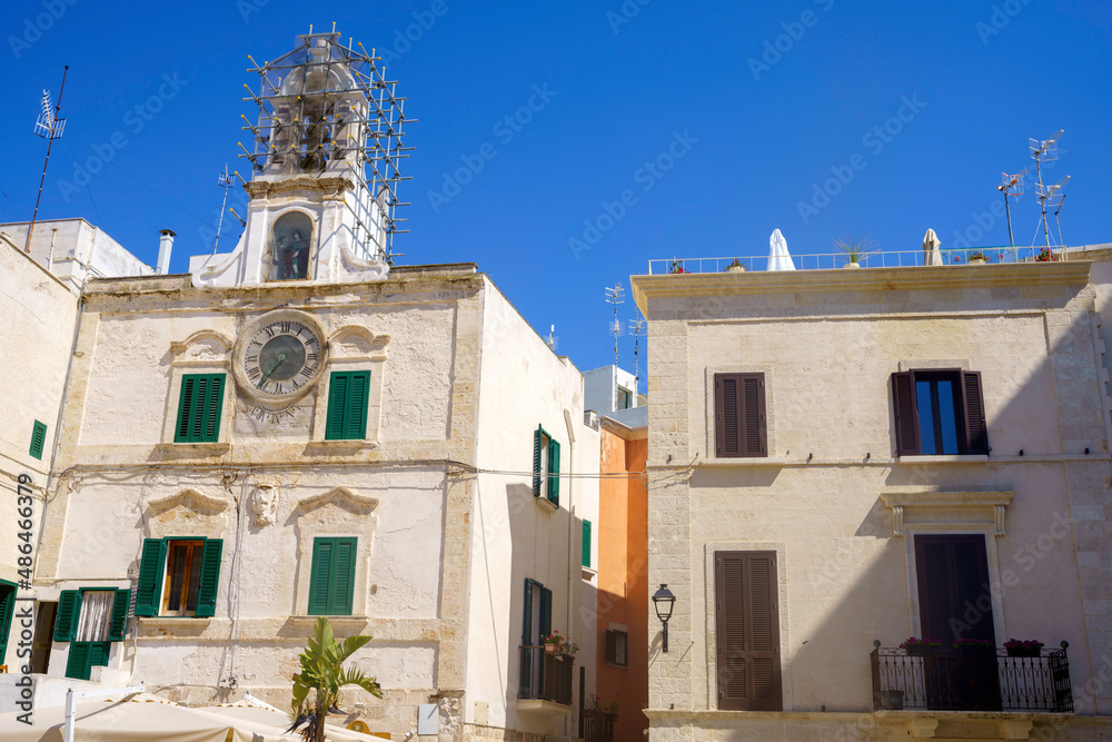 Polignano a Mare, historic city  in Apulia. Buildings on the coast