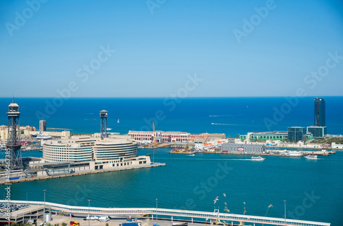Panoramic view on the port of Barcelona city © Olivia