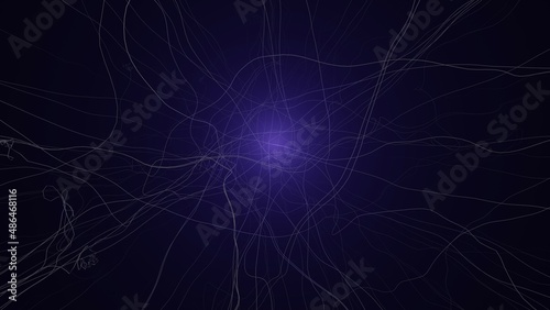 3d render of abstract lines nuclear system imitation  © chalyshevae