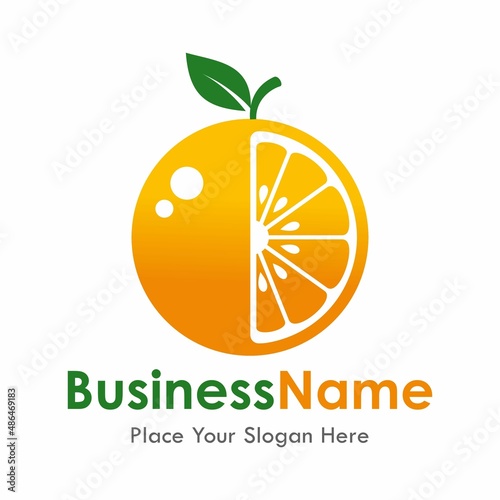 orange fruit vector logo design.