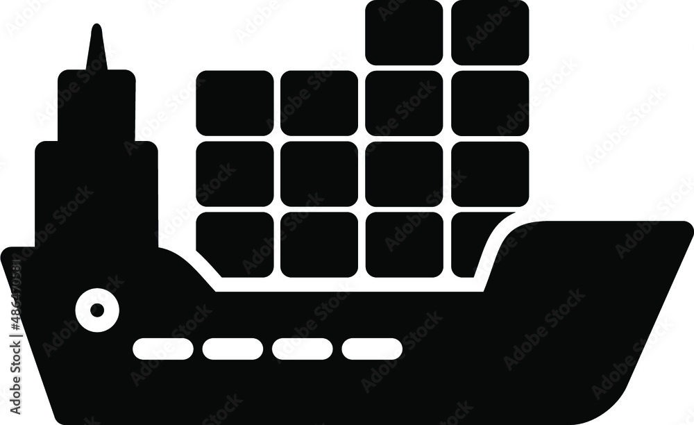 Logistics Ship Glyph Icon Logistics Ship Glyph Icon