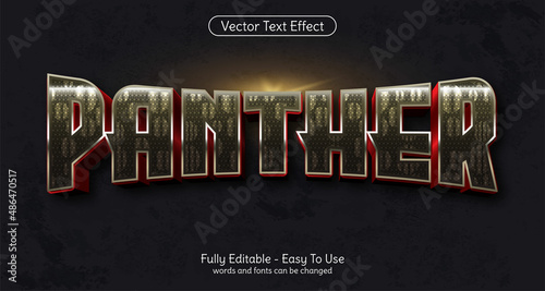 Creative 3d text Panther, editable style effect template
