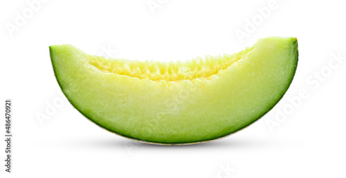 Sliced cantaloupe melon on white background