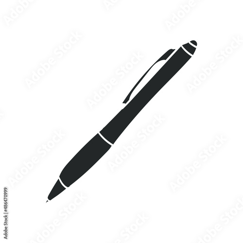 Pen Icon Silhouette Illustration. Education Information Write Vector Graphic Pictogram Symbol Clip Art. Doodle Sketch Black Sign.